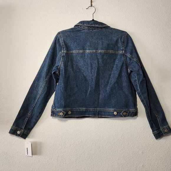 New Women's Sonoma Crop Jean Jacket size Medium Long sleeves Denim New with tags - Picture 7 of 8